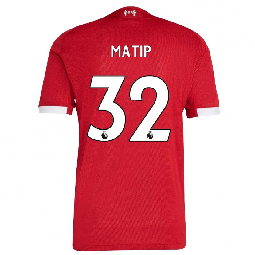 Danxen Dames Joel Matip #32 Rood Wit Thuisshirt Thuistenue 2025/26 T-Shirt