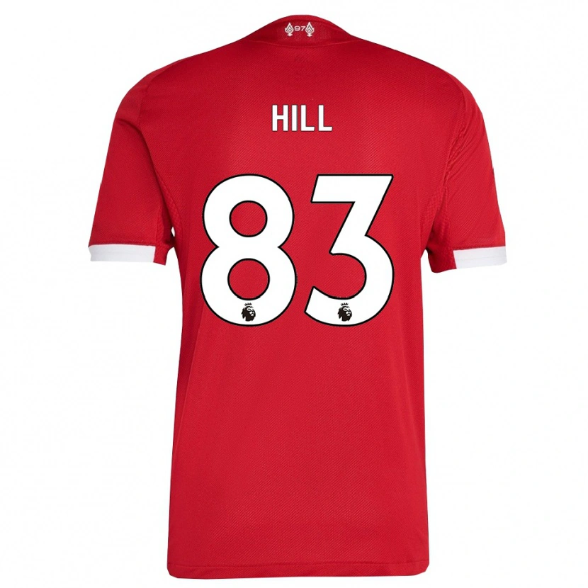 Danxen Dames Thomas Hill #83 Rood Wit Thuisshirt Thuistenue 2025/26 T-Shirt