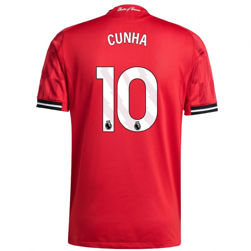 Danxen Dames Matheus Cunha #10 Rood Zwart Wit Thuisshirt Thuistenue 2025/26 T-Shirt