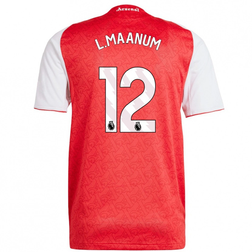 Danxen Dames Frida Maanum #12 Rood Wit Thuisshirt Thuistenue 2025/26 T-Shirt