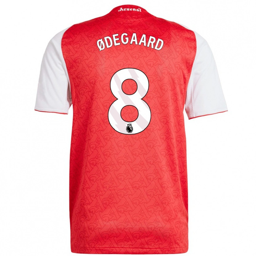 Danxen Dames Martin Ødegaard #8 Rood Wit Thuisshirt Thuistenue 2025/26 T-Shirt