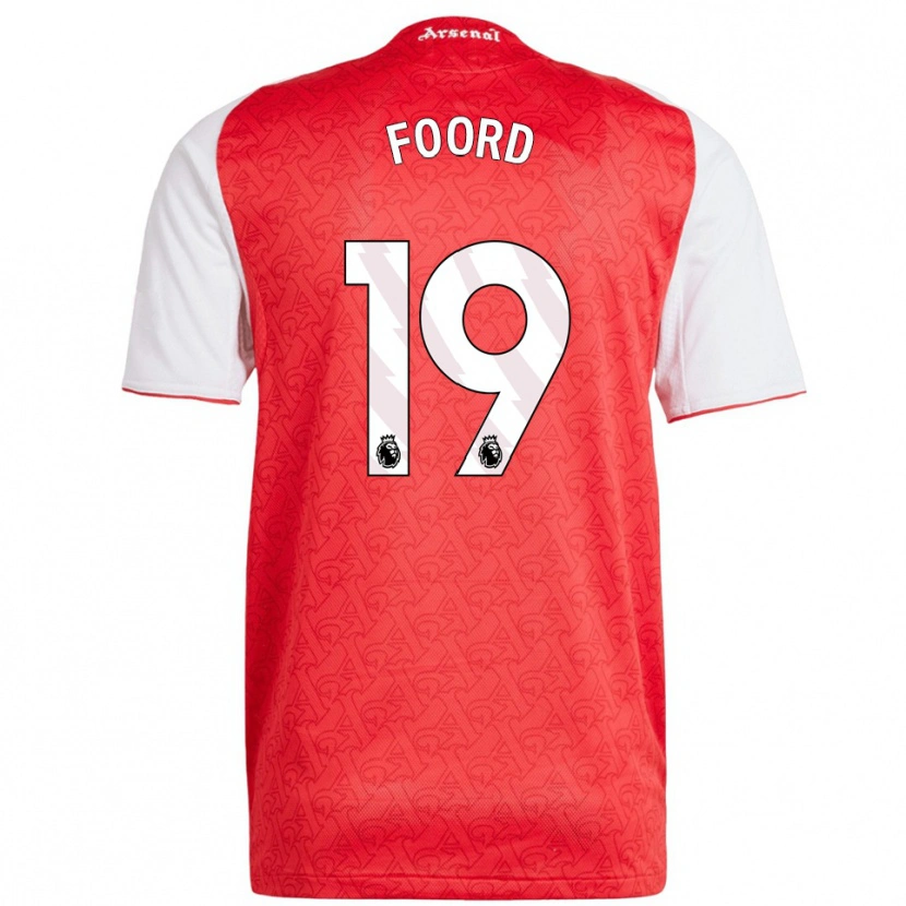 Danxen Dames Caitlin Foord #19 Rood Wit Thuisshirt Thuistenue 2025/26 T-Shirt