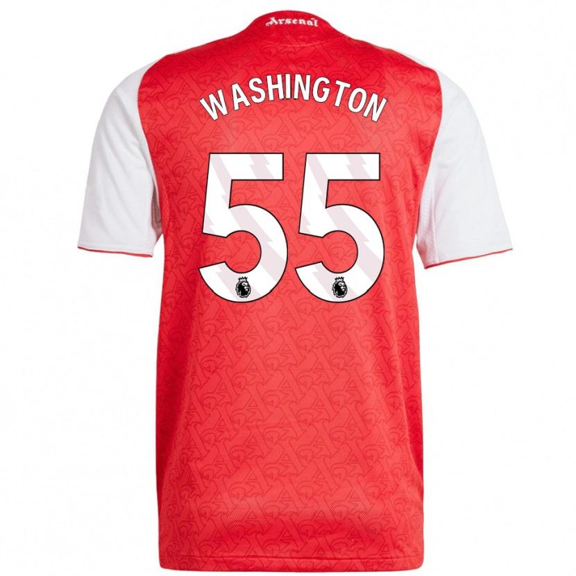 Danxen Dames Marcell Washington #55 Rood Wit Thuisshirt Thuistenue 2025/26 T-Shirt