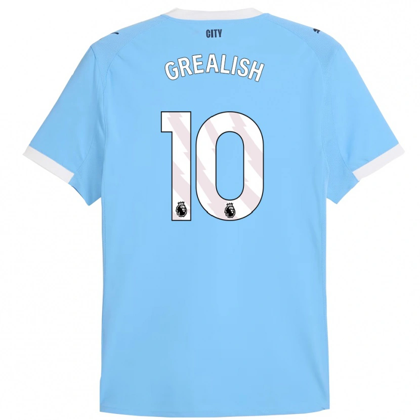 Danxen Dames Jack Grealish #10 Hemelsblauw Wit Thuisshirt Thuistenue 2025/26 T-Shirt