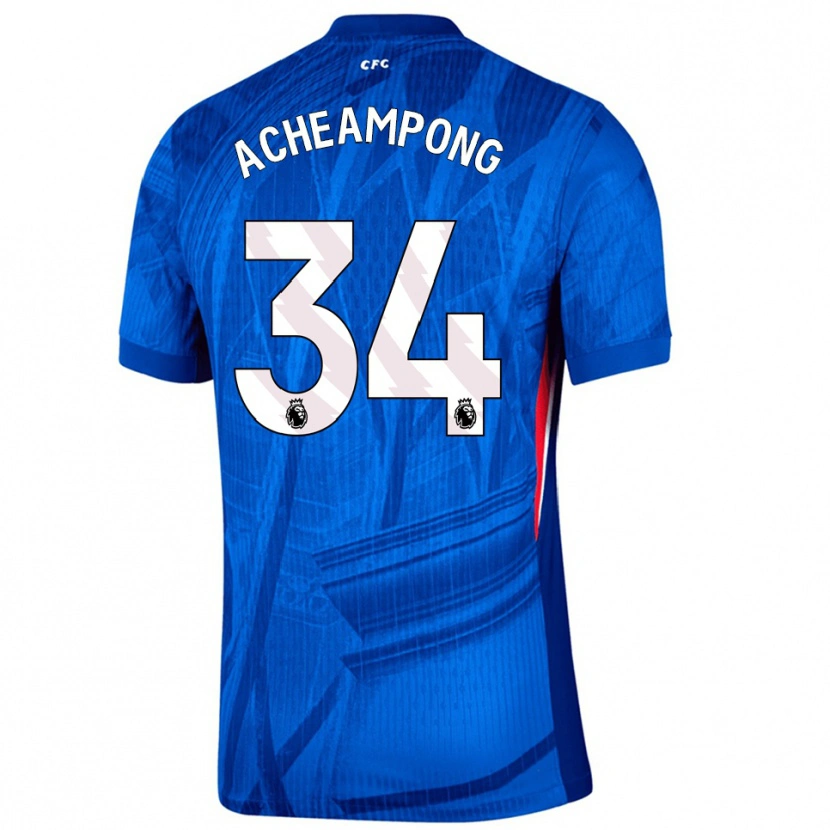 Danxen Dames Josh Acheampong #34 Blauw Wit Thuisshirt Thuistenue 2025/26 T-Shirt