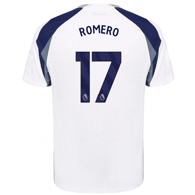 Danxen Dames Cristian Romero #17 Wit Marineblauw Thuisshirt Thuistenue 2025/26 T-Shirt