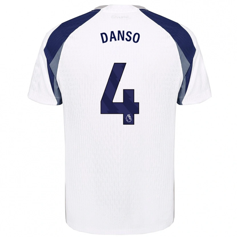 Danxen Dames Kevin Danso #4 Wit Marineblauw Thuisshirt Thuistenue 2025/26 T-Shirt
