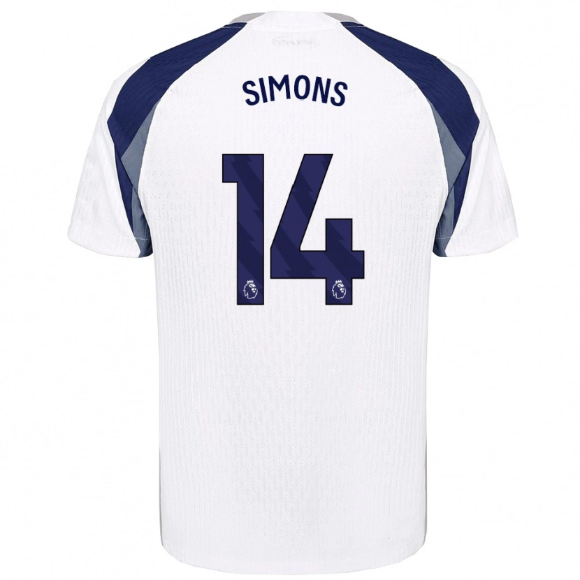 Danxen Dames Zach Simons #14 Wit Marineblauw Thuisshirt Thuistenue 2025/26 T-Shirt