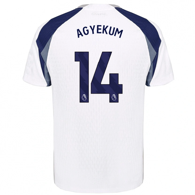 Danxen Dames Ezra Agyekum #14 Wit Marineblauw Thuisshirt Thuistenue 2025/26 T-Shirt