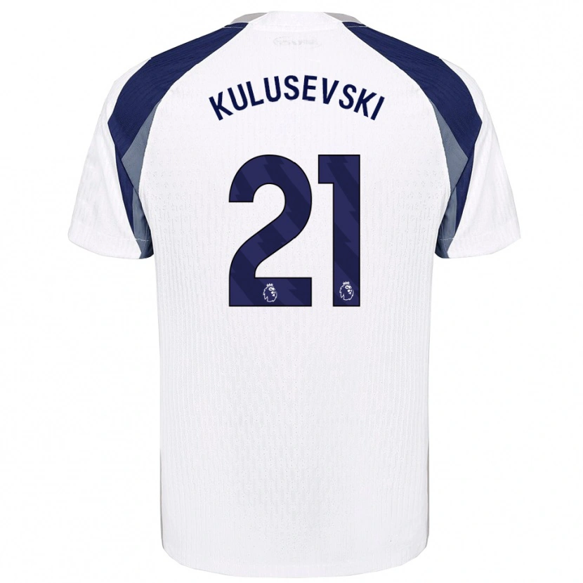 Danxen Dames Dejan Kulusevski #21 Wit Marineblauw Thuisshirt Thuistenue 2025/26 T-Shirt