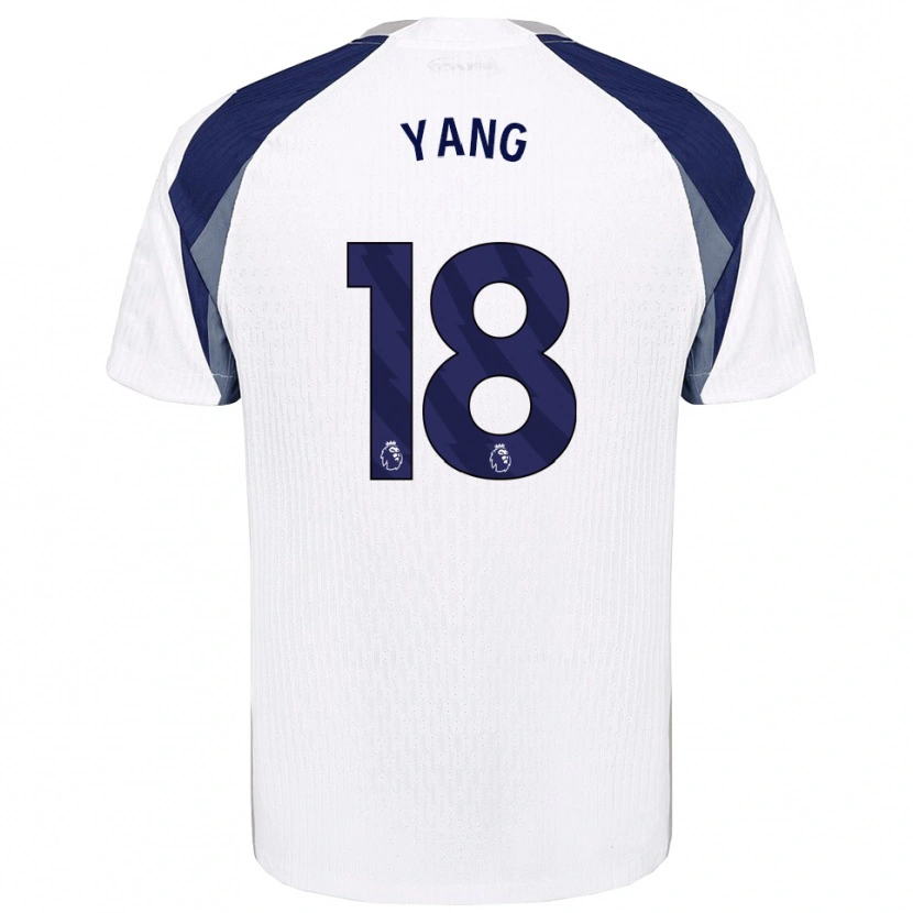 Danxen Dames Min-Hyeok Yang #18 Wit Marineblauw Thuisshirt Thuistenue 2025/26 T-Shirt