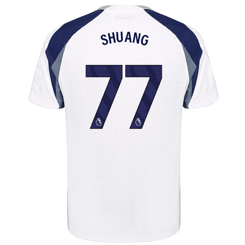 Danxen Dames Wang Shuang #77 Wit Marineblauw Thuisshirt Thuistenue 2025/26 T-Shirt