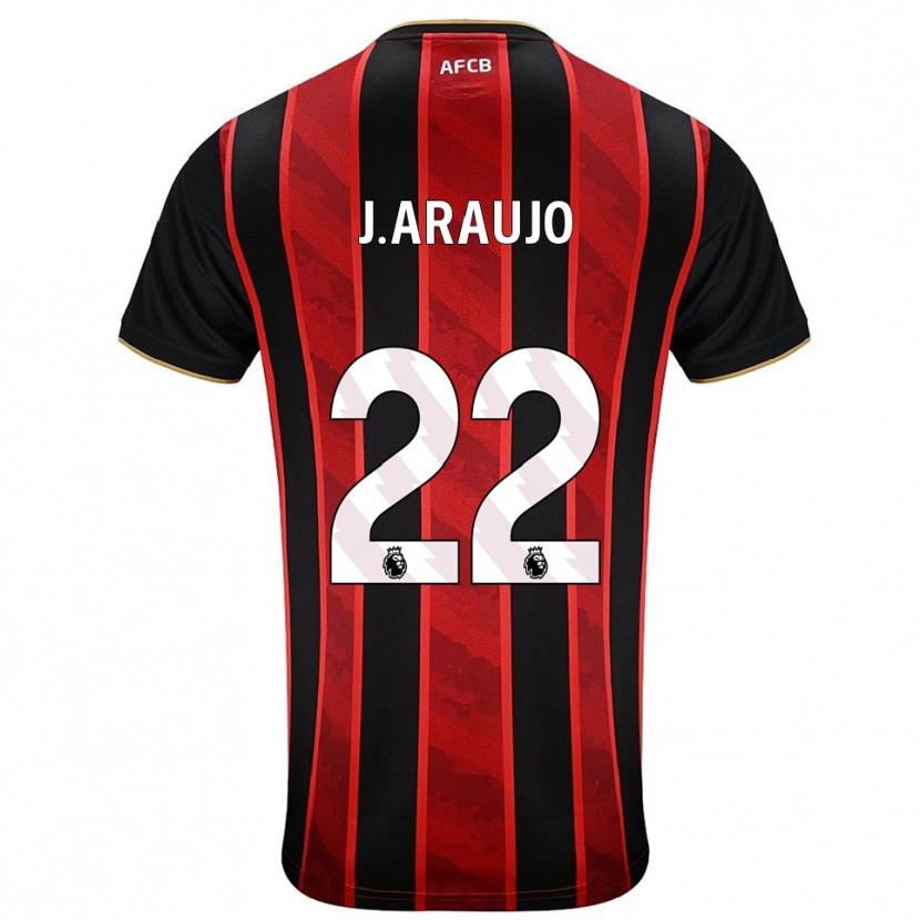 Danxen Dames Julián Araujo #22 Rood Zwart Thuisshirt Thuistenue 2025/26 T-Shirt