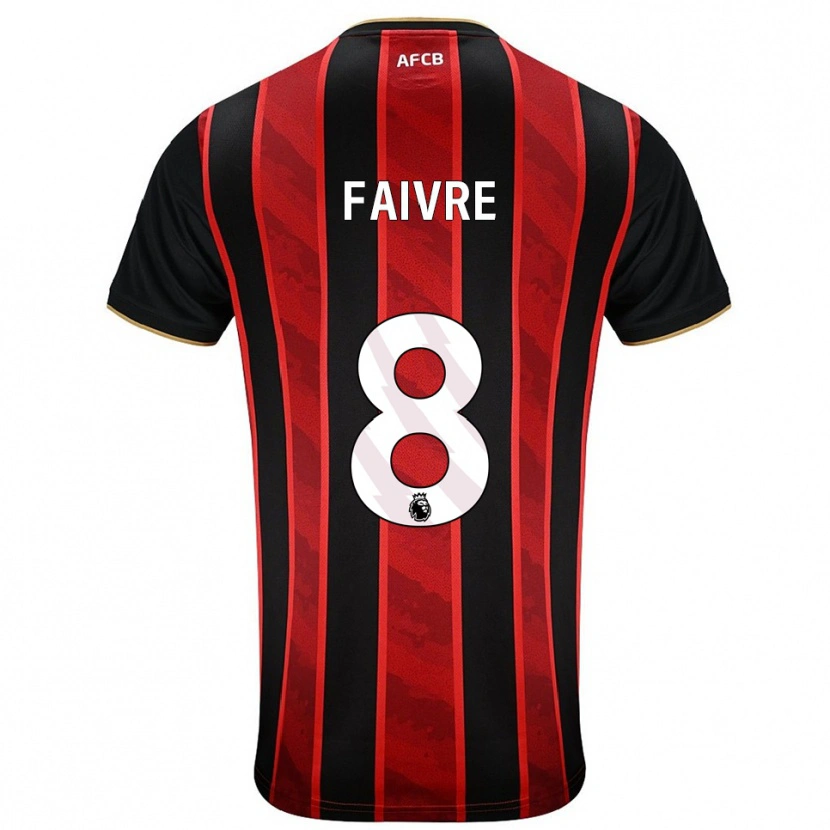 Danxen Dames Romain Faivre #8 Rood Zwart Thuisshirt Thuistenue 2025/26 T-Shirt
