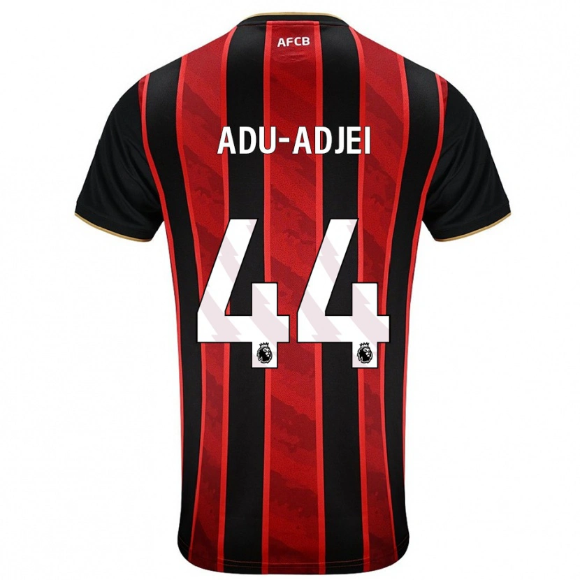 Danxen Dames Daniel Adu-Adjei #44 Rood Zwart Thuisshirt Thuistenue 2025/26 T-Shirt