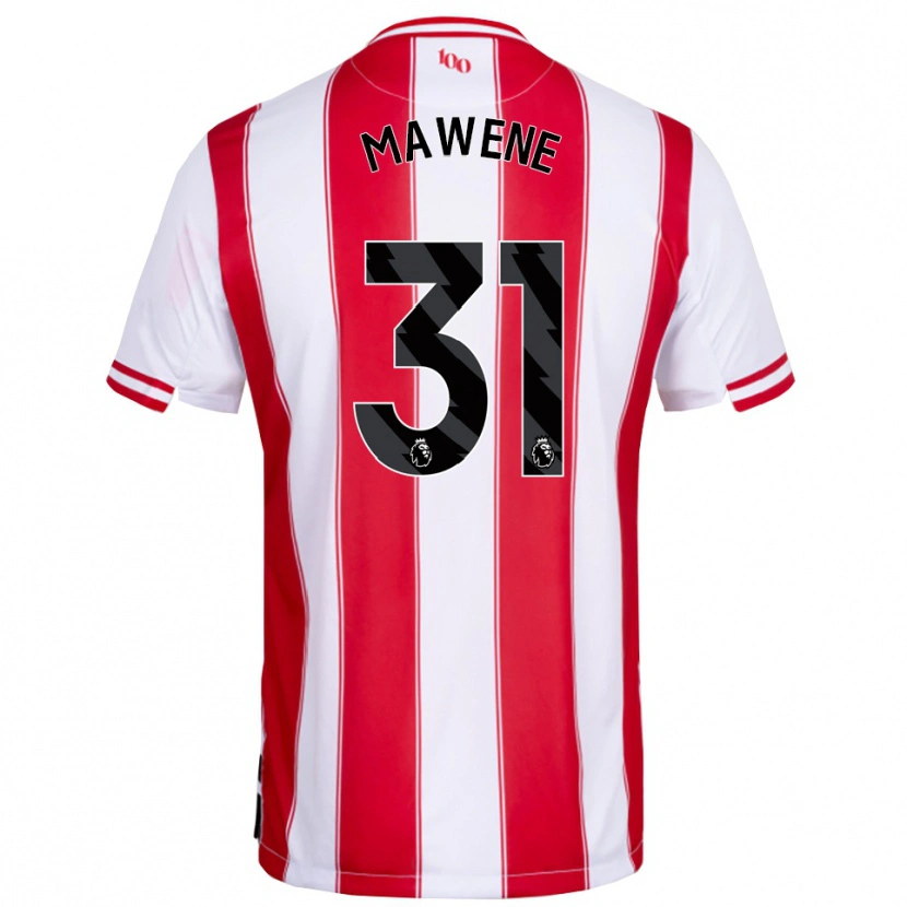 Danxen Dames Theo Mawene #31 Rood Wit Thuisshirt Thuistenue 2025/26 T-Shirt