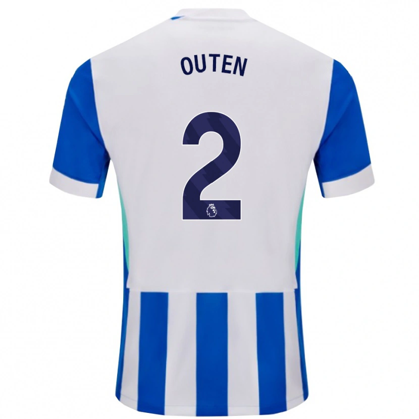 Danxen Dames Theo Outen #2 Blauw Wit Thuisshirt Thuistenue 2025/26 T-Shirt
