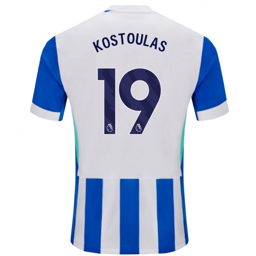 Danxen Dames Charalampos Kostoulas #19 Blauw Wit Thuisshirt Thuistenue 2025/26 T-Shirt