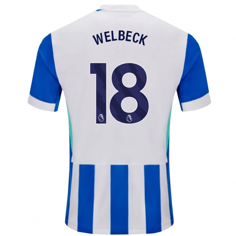 Danxen Dames Danny Welbeck #18 Blauw Wit Thuisshirt Thuistenue 2025/26 T-Shirt