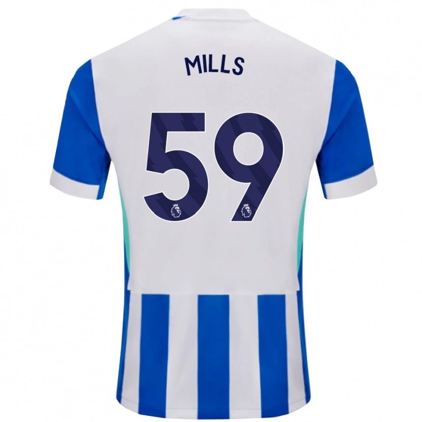 Danxen Dames Harry Mills #59 Blauw Wit Thuisshirt Thuistenue 2025/26 T-Shirt