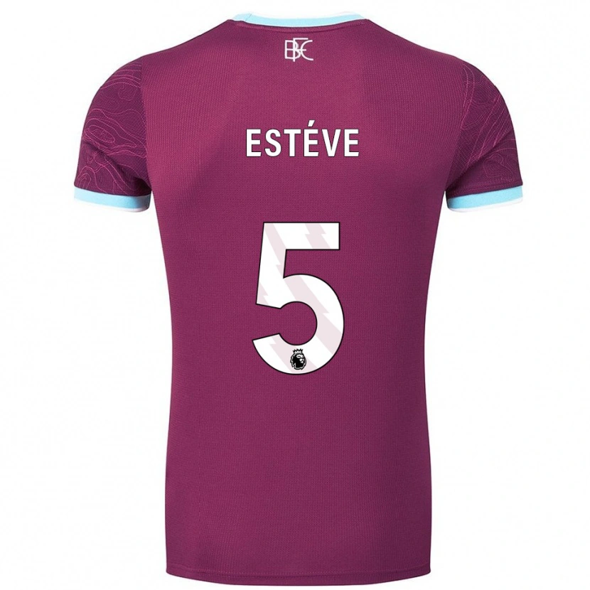 Danxen Dames Maxime Estève #5 Bourgondisch Hemelsblauw Thuisshirt Thuistenue 2025/26 T-Shirt