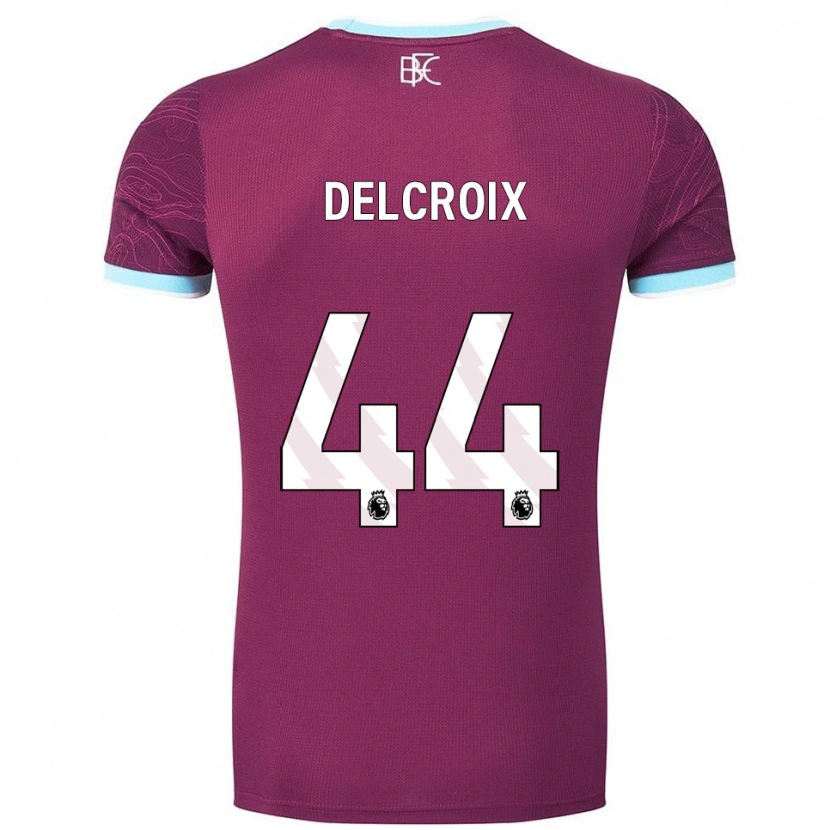 Danxen Dames Hannes Delcroix #44 Bourgondisch Hemelsblauw Thuisshirt Thuistenue 2025/26 T-Shirt