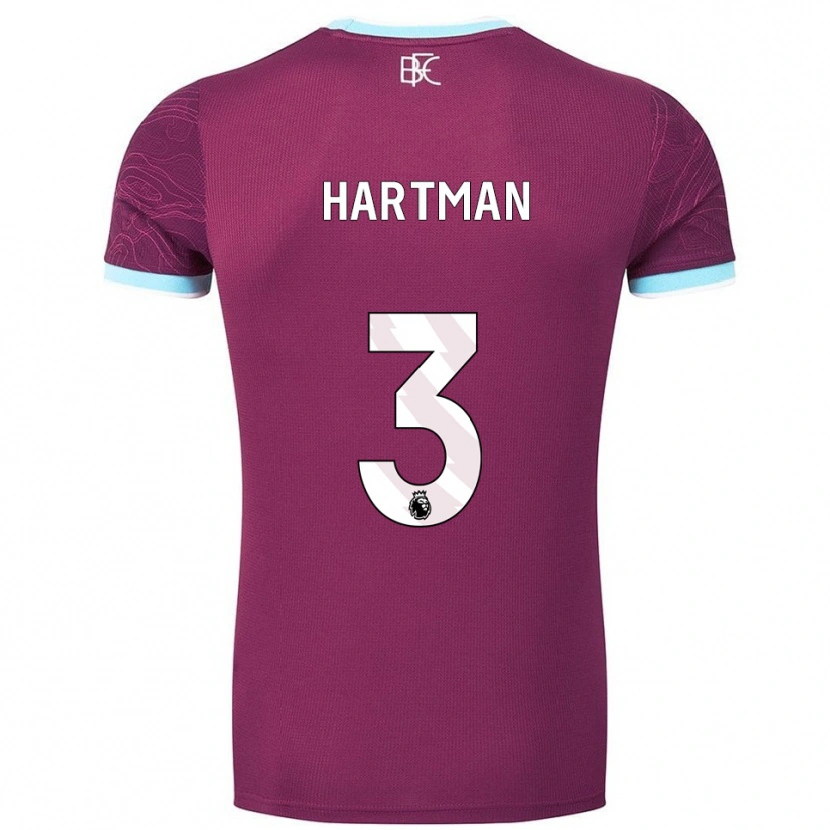 Danxen Dames Quilindschy Hartman #3 Bourgondisch Hemelsblauw Thuisshirt Thuistenue 2025/26 T-Shirt