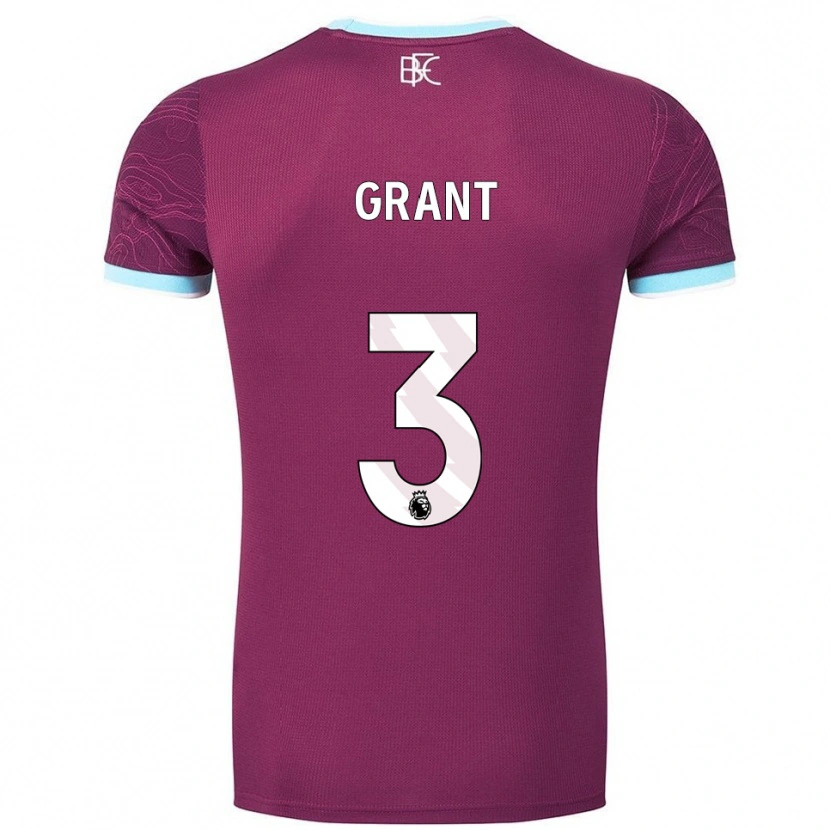 Danxen Dames Bradley Grant #3 Bourgondisch Hemelsblauw Thuisshirt Thuistenue 2025/26 T-Shirt