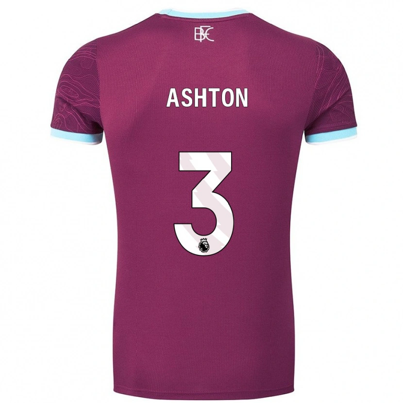 Danxen Dames Joe Ashton #3 Bourgondisch Hemelsblauw Thuisshirt Thuistenue 2025/26 T-Shirt