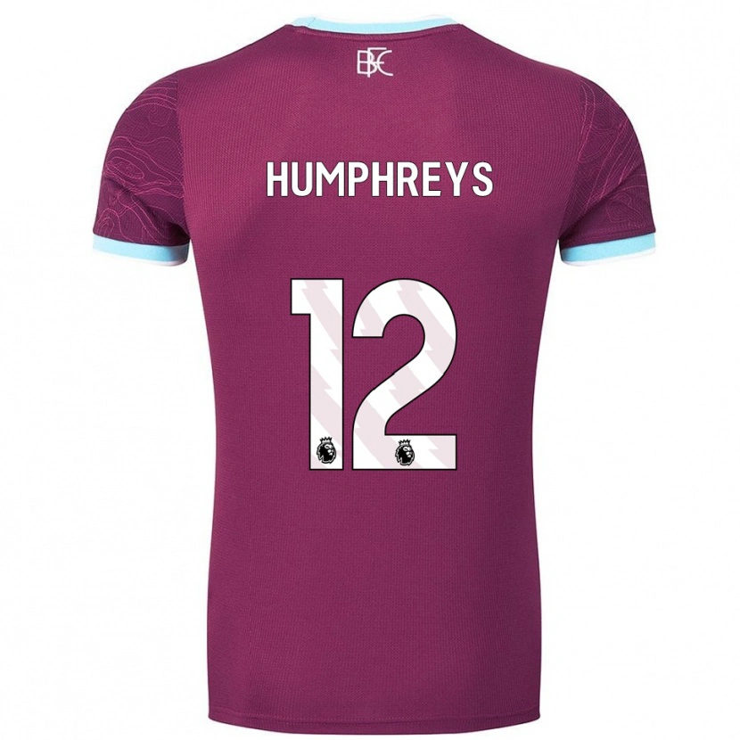Danxen Dames Bashir Humphreys #12 Bourgondisch Hemelsblauw Thuisshirt Thuistenue 2025/26 T-Shirt