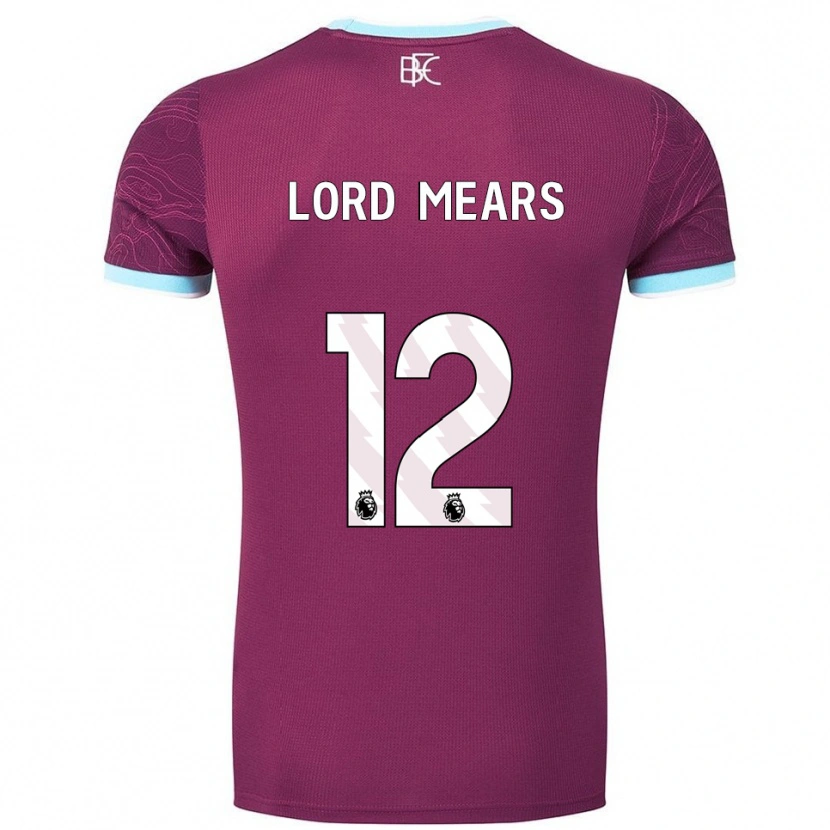 Danxen Dames Rhema Lord-Mears #12 Bourgondisch Hemelsblauw Thuisshirt Thuistenue 2025/26 T-Shirt