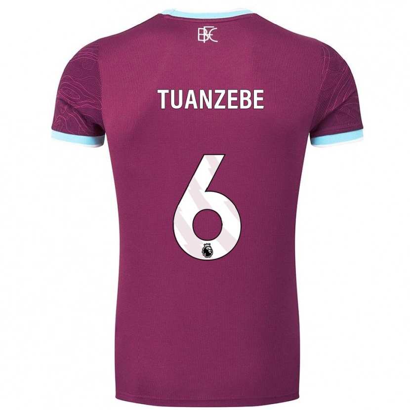 Danxen Dames Axel Tuanzebe #6 Bourgondisch Hemelsblauw Thuisshirt Thuistenue 2025/26 T-Shirt