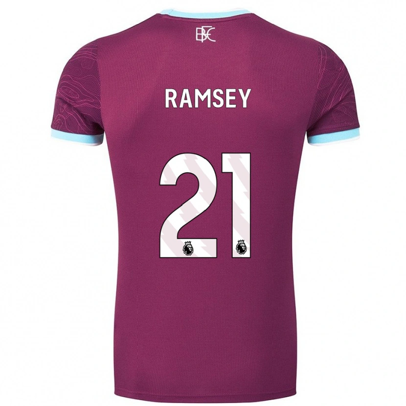 Danxen Dames Aaron Ramsey #21 Bourgondisch Hemelsblauw Thuisshirt Thuistenue 2025/26 T-Shirt