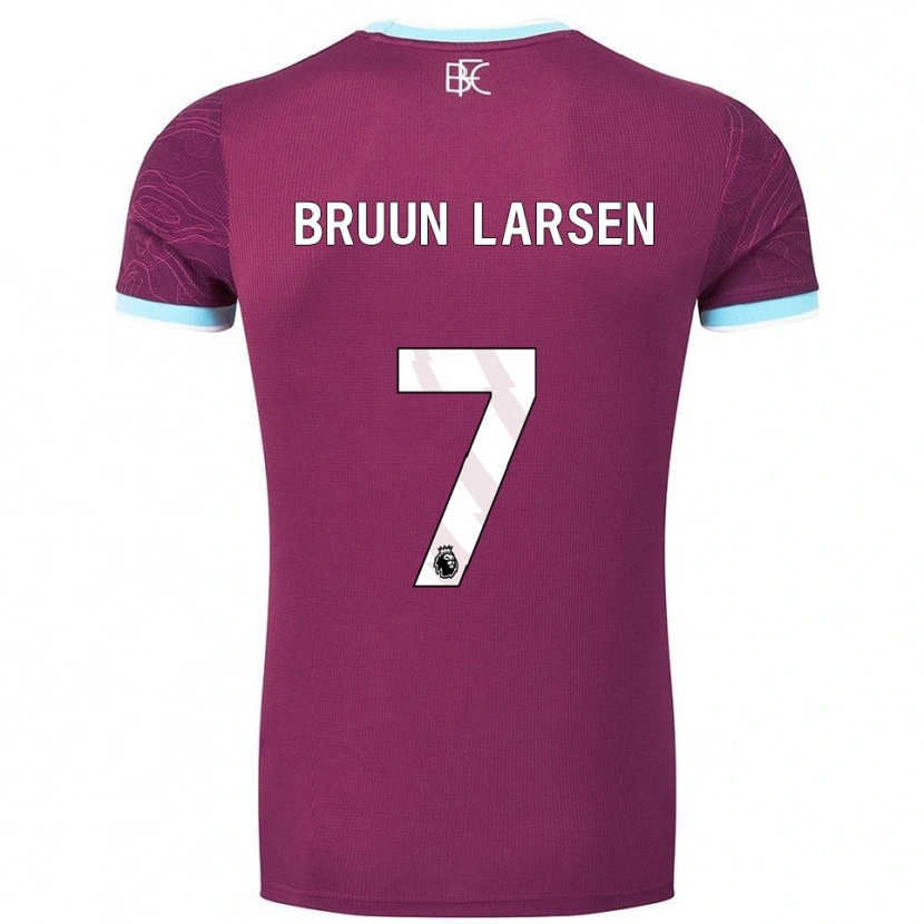 Danxen Dames Jacob Bruun Larsen #7 Bourgondisch Hemelsblauw Thuisshirt Thuistenue 2025/26 T-Shirt