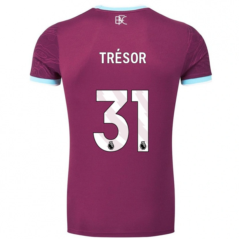 Danxen Dames Mike Trésor #31 Bourgondisch Hemelsblauw Thuisshirt Thuistenue 2025/26 T-Shirt