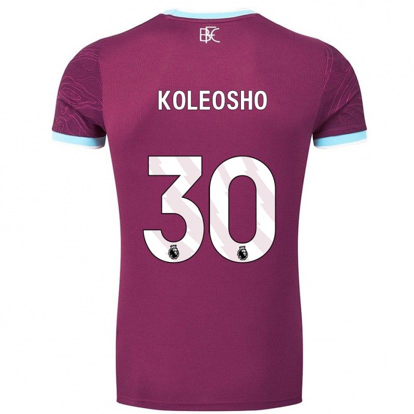 Danxen Dames Luca Koleosho #30 Bourgondisch Hemelsblauw Thuisshirt Thuistenue 2025/26 T-Shirt