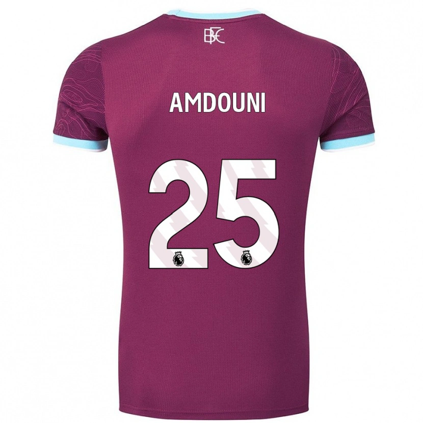 Danxen Dames Zeki Amdouni #25 Bourgondisch Hemelsblauw Thuisshirt Thuistenue 2025/26 T-Shirt