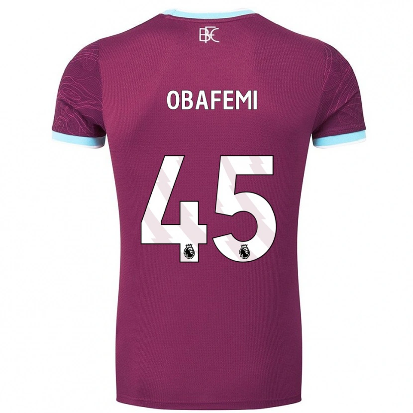 Danxen Dames Michael Obafemi #45 Bourgondisch Hemelsblauw Thuisshirt Thuistenue 2025/26 T-Shirt