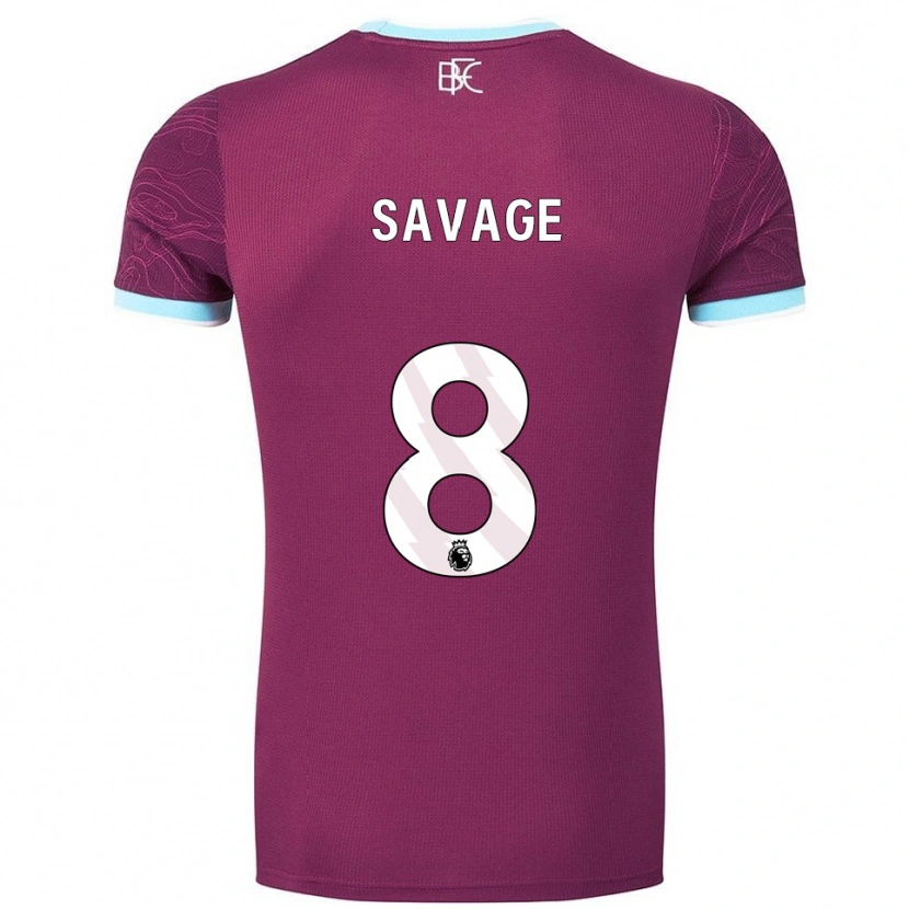 Danxen Dames Troy Savage #8 Bourgondisch Hemelsblauw Thuisshirt Thuistenue 2025/26 T-Shirt