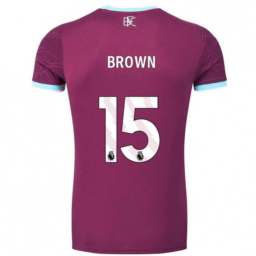 Danxen Dames Kian Mcmahon-Brown #15 Bourgondisch Hemelsblauw Thuisshirt Thuistenue 2025/26 T-Shirt