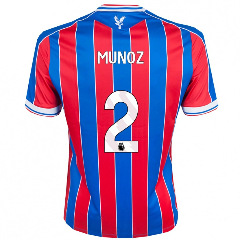 Danxen Dames Daniel Muñoz #2 Blauw Rood Wit Thuisshirt Thuistenue 2025/26 T-Shirt