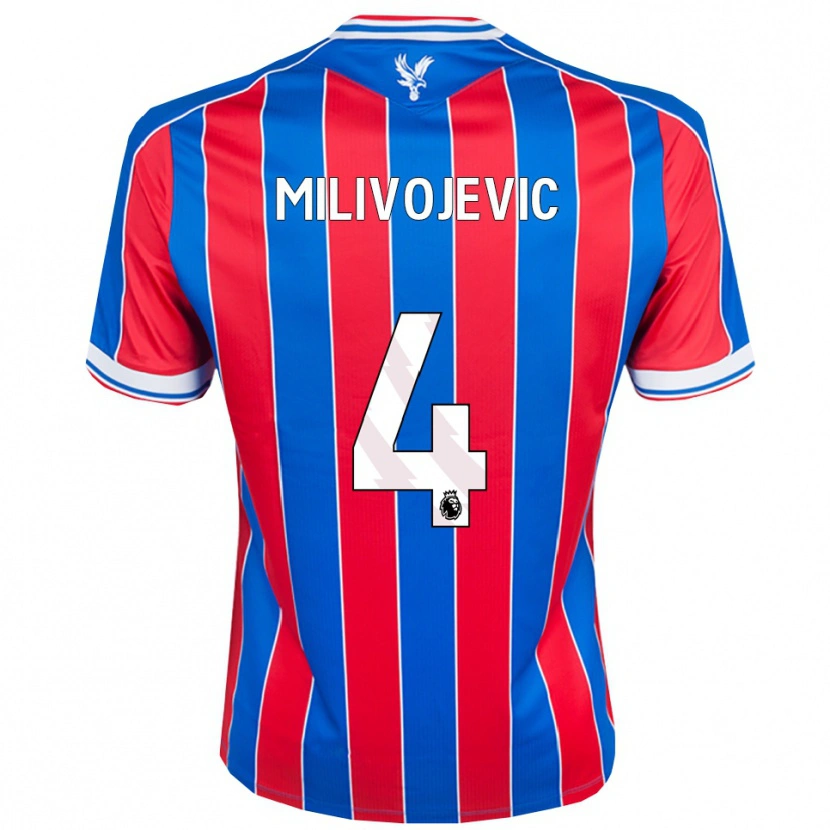 Danxen Dames Luka Milivojevic #4 Blauw Rood Wit Thuisshirt Thuistenue 2025/26 T-Shirt
