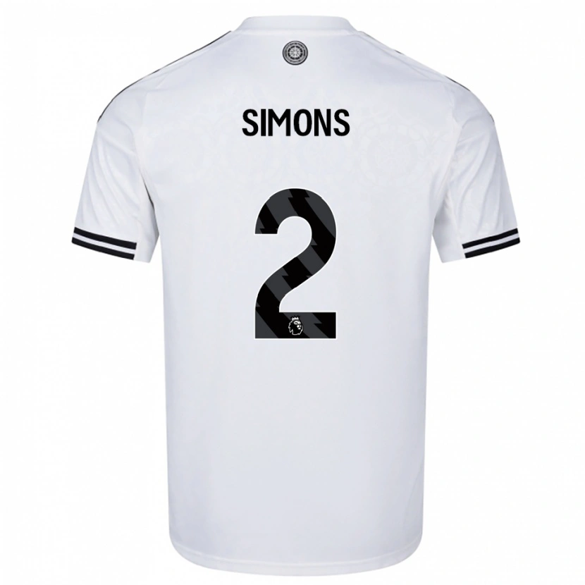 Danxen Dames Fabien Simons #2 Wit Zwart Thuisshirt Thuistenue 2025/26 T-Shirt