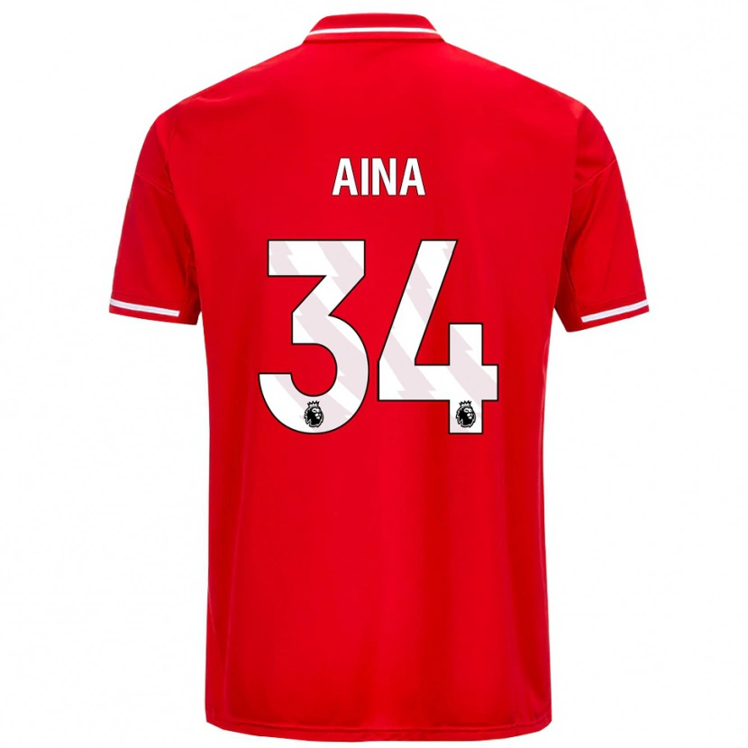 Danxen Dames Ola Aina #34 Rood Wit Thuisshirt Thuistenue 2025/26 T-Shirt