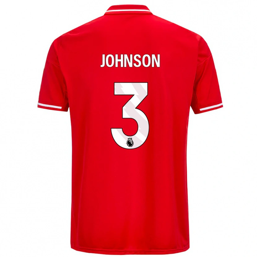 Danxen Dames Nat Johnson #3 Rood Wit Thuisshirt Thuistenue 2025/26 T-Shirt