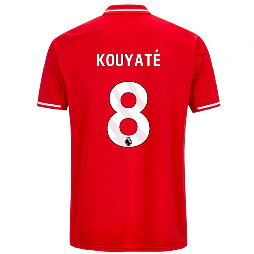 Danxen Dames Cheikhou Kouyate #8 Rood Wit Thuisshirt Thuistenue 2025/26 T-Shirt