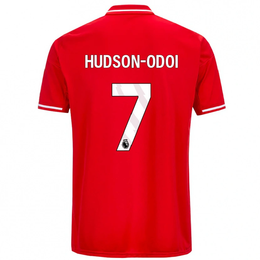 Danxen Dames Callum Hudson-Odoi #7 Rood Wit Thuisshirt Thuistenue 2025/26 T-Shirt