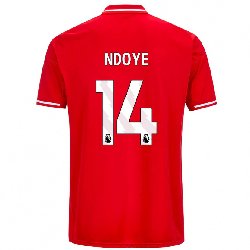 Danxen Dames Dan Ndoye #14 Rood Wit Thuisshirt Thuistenue 2025/26 T-Shirt