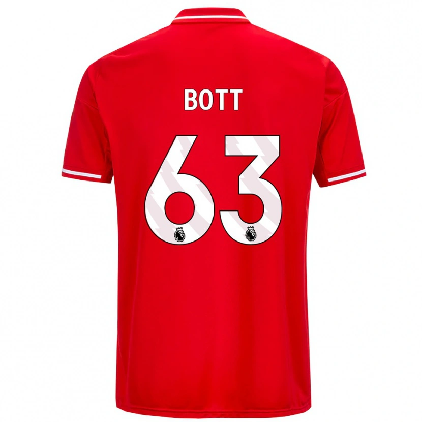 Danxen Dames Aaron Bott #63 Rood Wit Thuisshirt Thuistenue 2025/26 T-Shirt