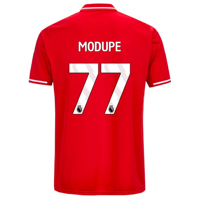 Danxen Dames David Modupe #77 Rood Wit Thuisshirt Thuistenue 2025/26 T-Shirt